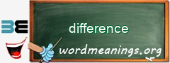 WordMeaning blackboard for difference